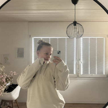 Beige Half-Zip Sweatshirt