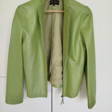 Giacca in pelle verde
