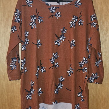 Tunique à fleurs Vero Moda, rouille, taille S