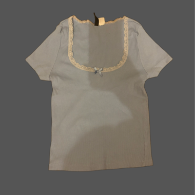Top bleu coquette 