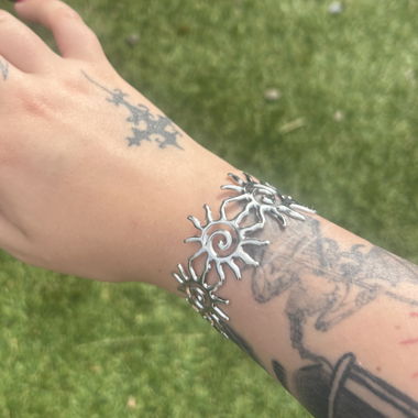 Gothic Tribal Celestial Sun Cuff Bracelet