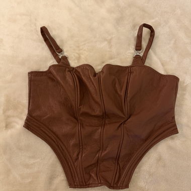 Top corset marron