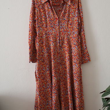 Longue robe chemisier imprimée