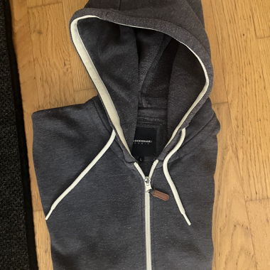 Dunkelgrau Kapuzenjacke mit Reissverschluss