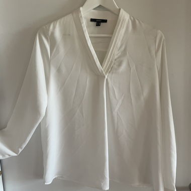 Bluse weiss mit V Ausschnitt