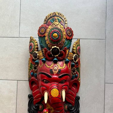 Maschera di SRI GANESH in legno