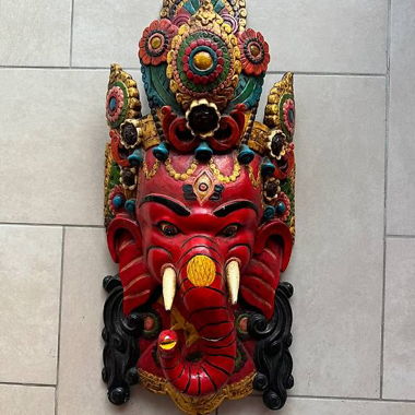 Maschera di SRI GANESH in legno
