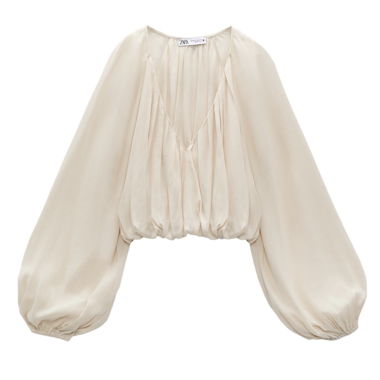 Top cropped ZARA beige taglia M