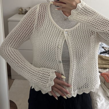 Cardigan lavorato a maglia bianco