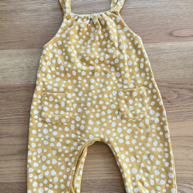 Baby Latzhose gelb gepunktet 9-12 Mt. 