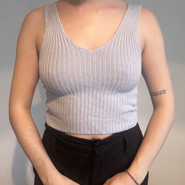 lilac ribbed tank top
