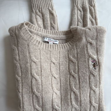 U.S. Polo Assn. beige cable knit sweater XS