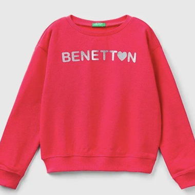 BENETTON Sweatshirt Rose / NEUF