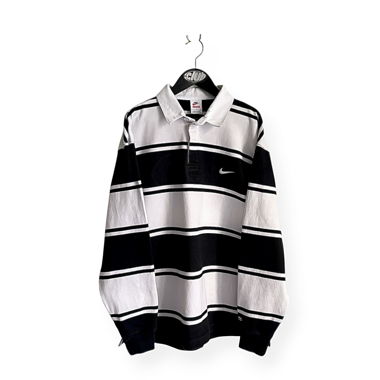Polo Nike rayé noir et blanc