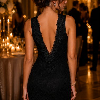 Schwarzes Spitzenkleid