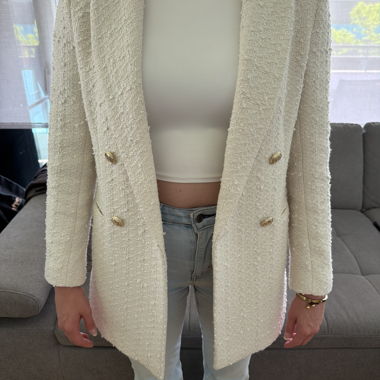 Weisser Boucle-Blazer