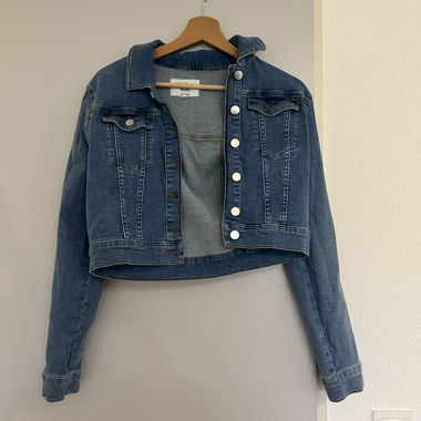 Kurze Jeansjacke blau