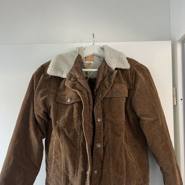 Warme Teddyfell Jacke Gr.158/S, Braun.