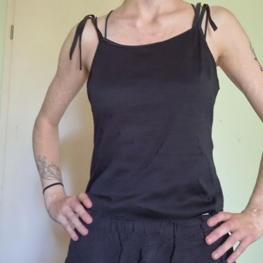 Black spaghetti strap tank top