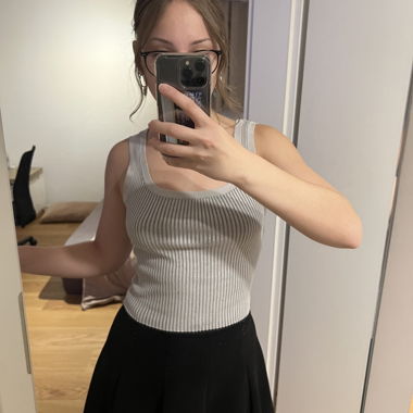 Grey Ribbed Tank Top