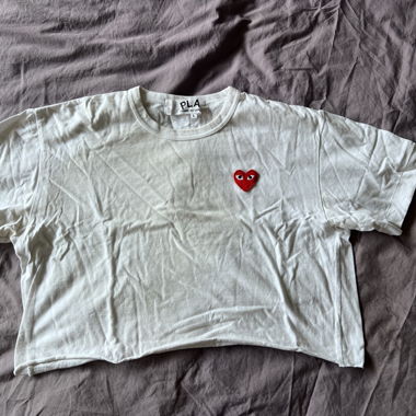 Comme des Garcons Play Crop T-Shirt Weiss L