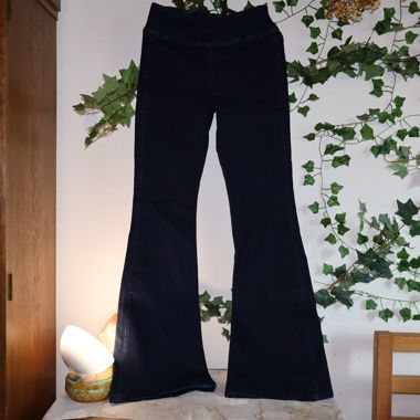 Pantalone a zampa jeggings blu scuro