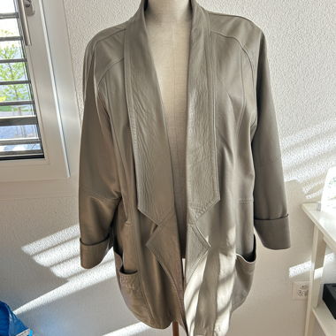 Vintage Ledermantel taupe