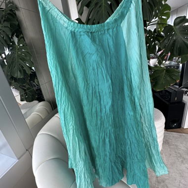 100% Silk Turquoise Vintage Skirt
