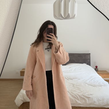 Langer Mantel Rosé-Poudre