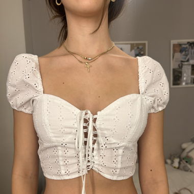White crop top
