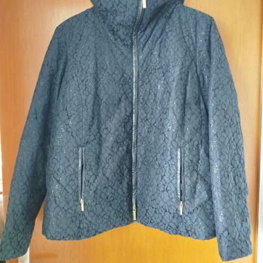 Doudoune fine veste Marina Rinaldi dentelle noire 