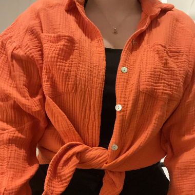 orange Musselin Bluse