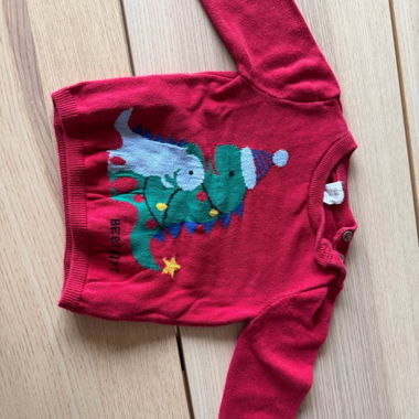 Maglione di Natale rosso neonato taglia 68
