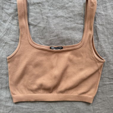 Zara geripptes Crop Top