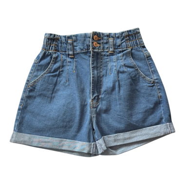High-Waist-Jeansshorts XS