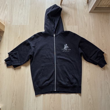 Felpa con zip Kanagawa nera