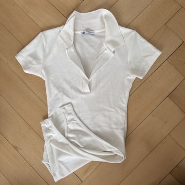 Zara White Polo Bodysuit