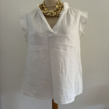 Sleeveless White Blouse