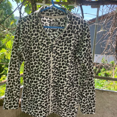 Giacca leopard nero e bianco