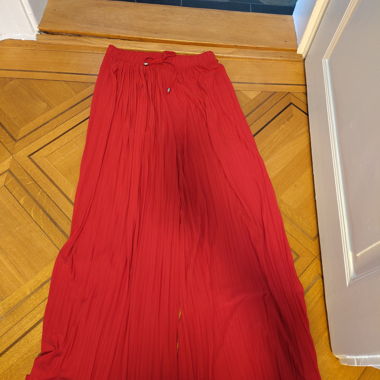 Red fabric trousers