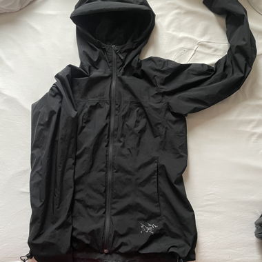 Very nice black Arcteryx wind jacket with hood