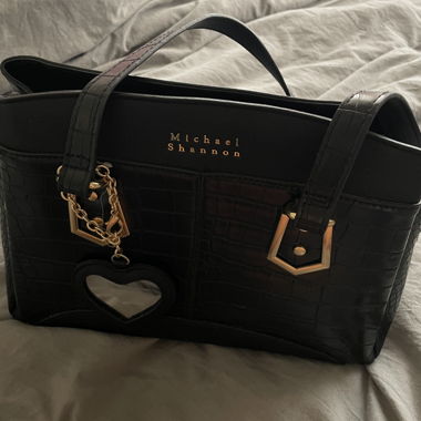 Borsa a mano nera con zip