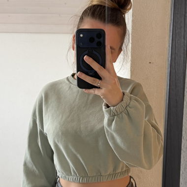 Sweat-shirt court vert clair