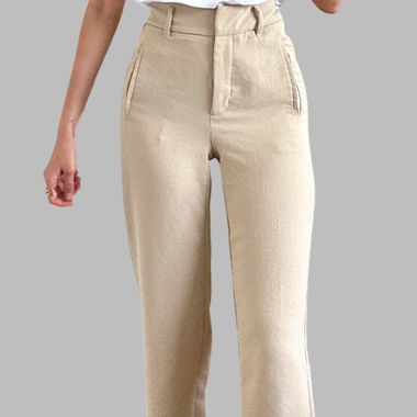 Beige High-Waist-Hosen von Aritzia Wilfred