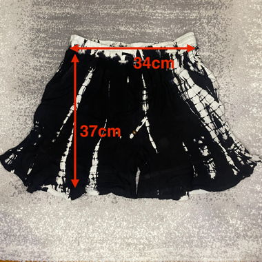 Pantaloncini ampi, tie and dye nero e bianco - taglia M