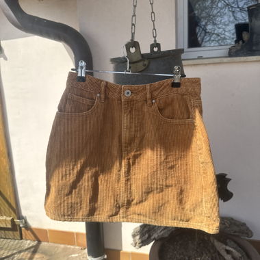 Gonna in denim arancione