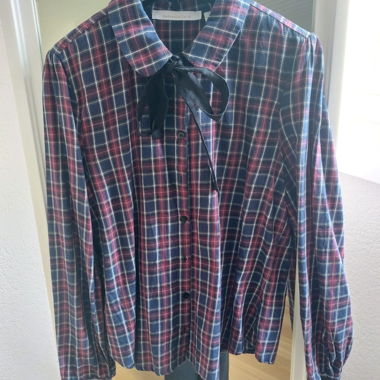 Camicia a quadri con fiocco