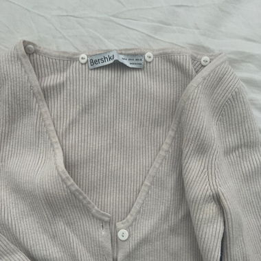 Bershka cream button up long sleeve 