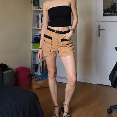 Beige cargo shorts
