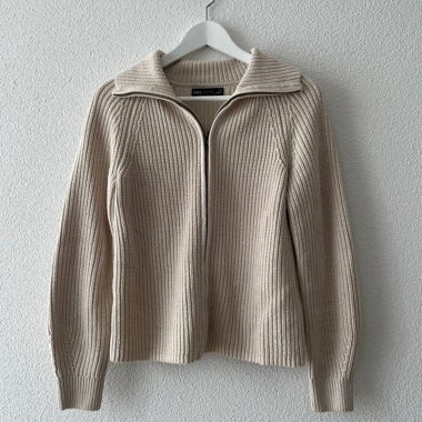 Beige zip-up sweater